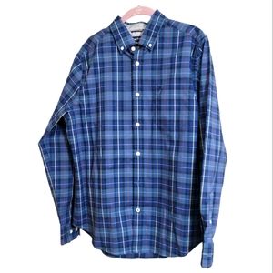 NAUTICA LONG SLEEVE CLASSIC FIT STRETCH-COTTON PLAID SHIRT M